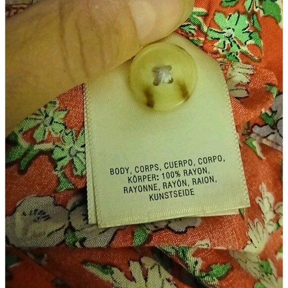 Anthropologie 49 Of 52 Conversations Button Up Blouse Size Small Red Floral - Picture 8 of 9
